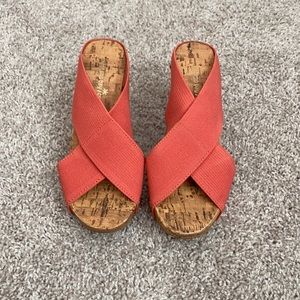 4 inches peach elastic platform in 7.5